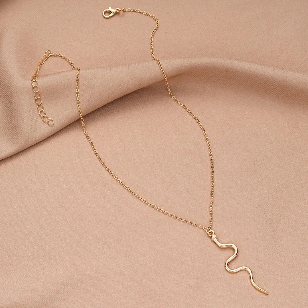 Minimal Snake Pendant Necklace