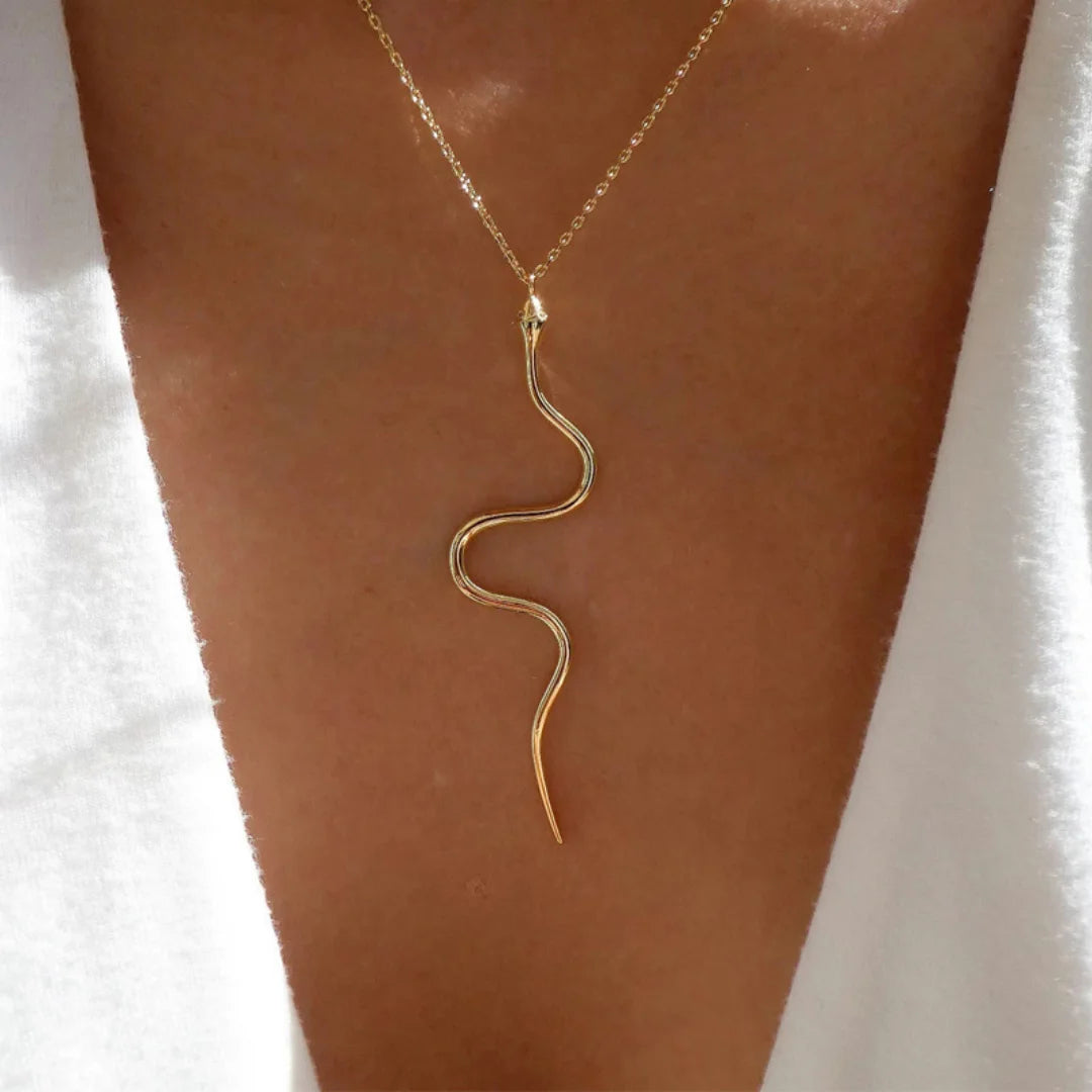 Minimal Snake Pendant Necklace