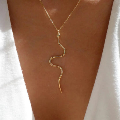 Minimal Snake Pendant Necklace