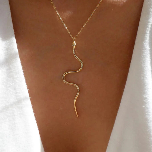 Minimal Snake Pendant Necklace
