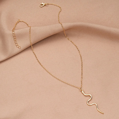Minimal Snake Pendant Necklace